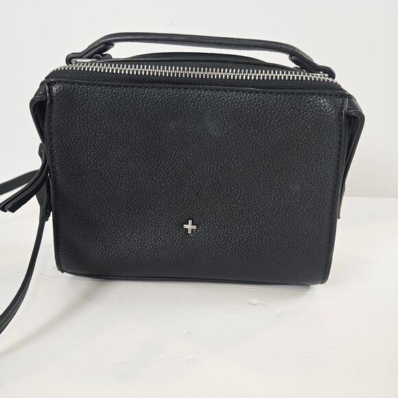 Peta & Jain Small Po Leather Black Handbag Y2K - Picture 1 of 7